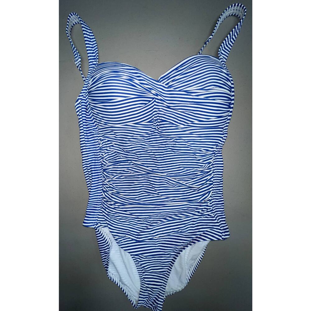 NWOT NipTuck One Piece Swimsuit Riviera Stripe Joanne Tummy Control US 8